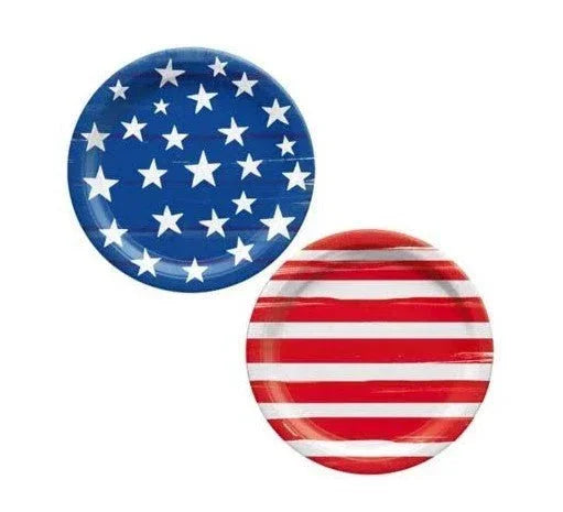 Painted Patriotic Dessert Plates 7" | 50ct - Zurchers