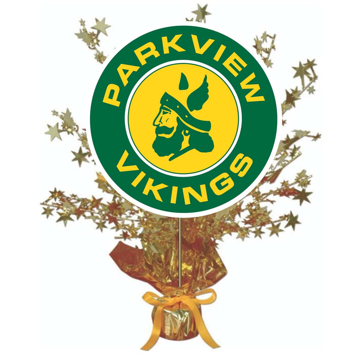 Decorative item with 'Parkview Vikings' logo on a white background
