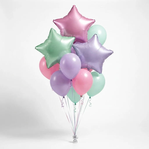 Pastel Star Balloon Bouquet | 17 pcs