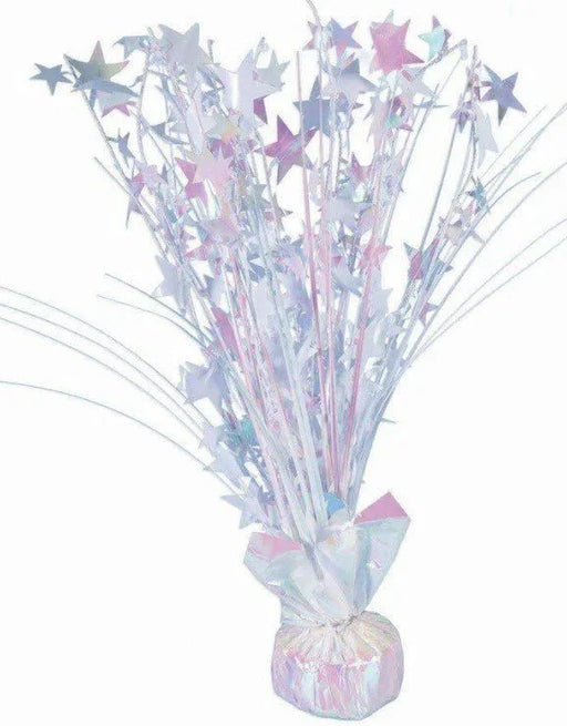 White Iridescent Cascade Balloon Weight 15" | 1ct - Zurchers