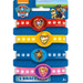 Paw Patrol bracelet set with colorful bands on a blue backing