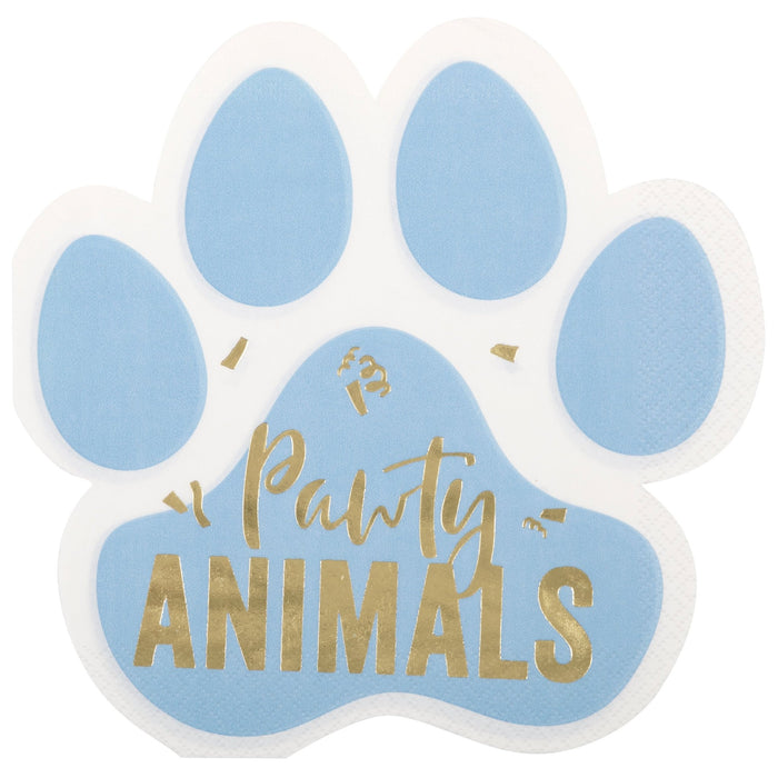 16ct Paw Shaped Lunch Napkins Paw Party