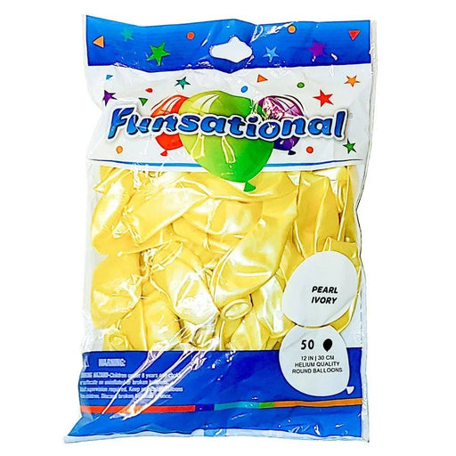 Pearl Ivory Funsational 12" Latex Ballons | 50ct - Zurchers
