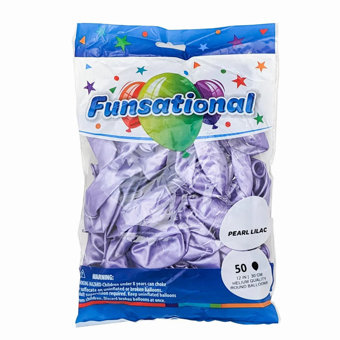 Pearl Lilac Funsational 12" Latex Ballons | 50ct - Zurchers
