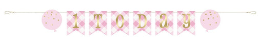 Pennant Pink Gingham Banner 6ft | 1ct