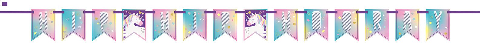 7ft Pennant Banner Unicorn - Party Supplies