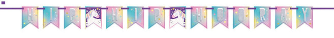 7ft Pennant Banner Unicorn - Party Supplies