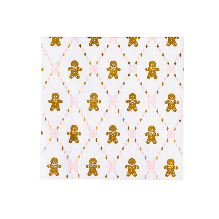 Pink Gingerbread Luncheon Napkins | 20 ct. - Zurchers