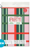 Pink & Green Plaid Christmas Table Cover | 1ct - Zurchers