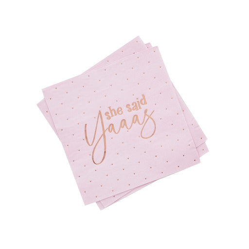 Pink She Said Yaaas Beverage Napkins | 16ct