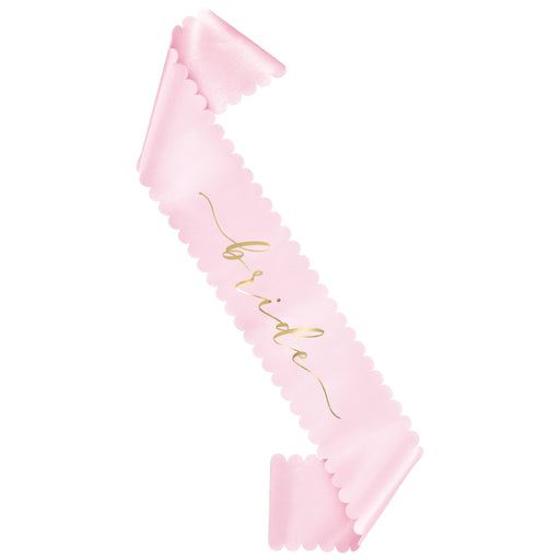 Pink/Gold Scallop Bride Sash | 1ct