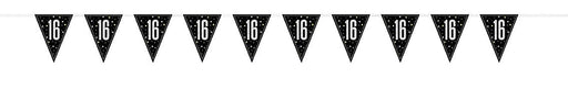 Plastic Prismatic 16th Birthday Flag Banner 9ft | 1ct