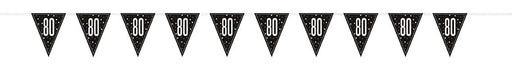 Plastic Prismatic 80th Birthday Flag Banner 9ft | 1ct