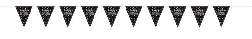 Plastic Prismatic Happy Birthday Flag Banner 9ft | 1ct