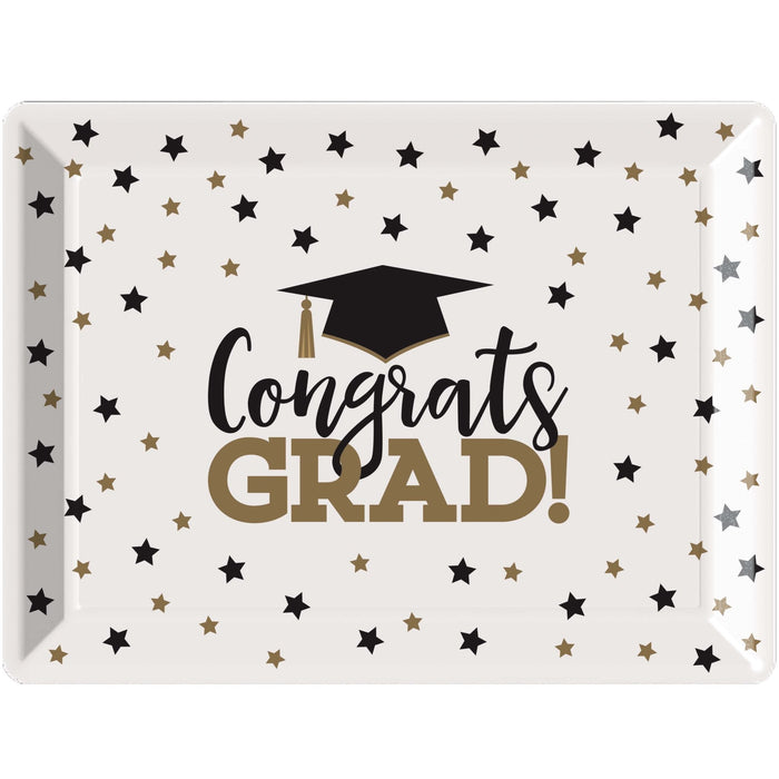 Tray Plastic Graduation | 1ct - Party Supplies