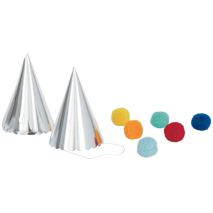 6ct Pom Pom Party Hats