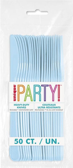 Powder Blue Heavy - Duty Plastic Knives | 50ct - Zurchers