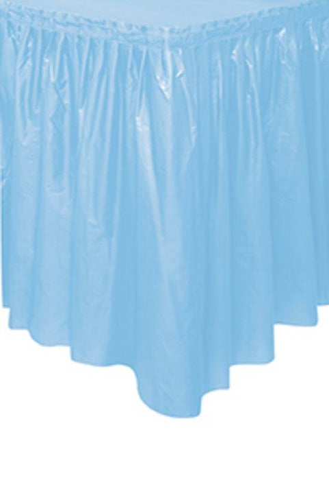Powder Blue Plastic Table Skirt | 1ct - Zurchers