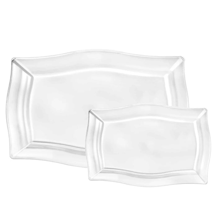 Premium Quality Heavyweight Clear Hard Plastic Serving Trays | 6 pcs - Zurchers