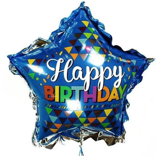 Happy Birthday Blue Star Supershape Mylar Balloon, 32'' | 1 ct - Zurchers
