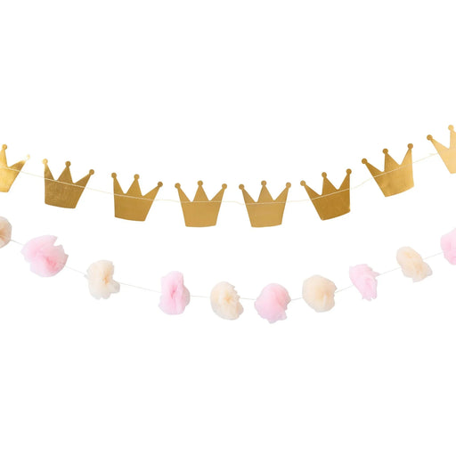 Princess Crowns And Pom Pom Tulle Banner Set | 1 ct - Zurchers