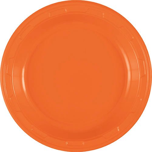 Pumpkin Orange Plastic Plate 7in | 50ct