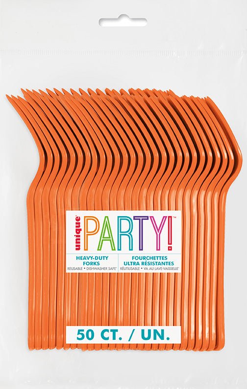 Pumpkin Orange Premium Forks | 50ct
