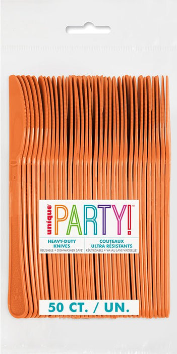 50ct Knives Pumpkin Orange Premium - Party Supplies