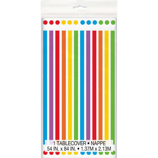 1ct Tablecover Plastic Rainbow Birthday - party supplies