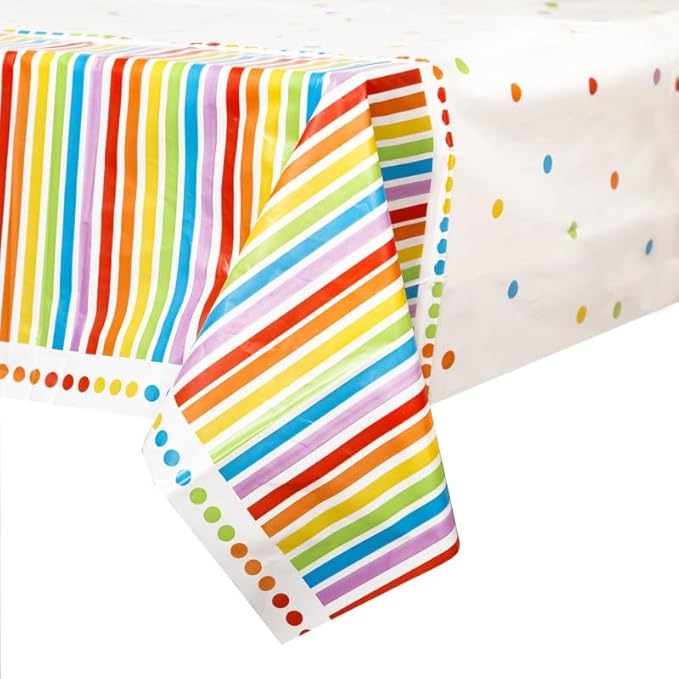 1ct Tablecover Plastic Rainbow Birthday - party supplies