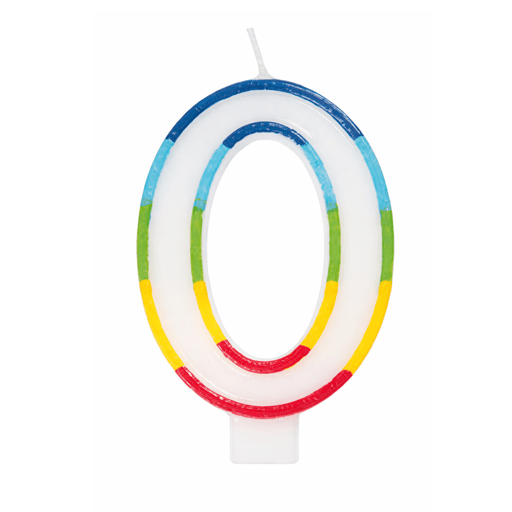 Rainbow Number 0 Candle | 1ct