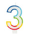Rainbow Number 3 Candle - Party Supplies