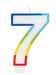Rainbow Number 7 Candle - Party Supplies