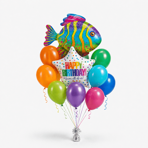 Rainbow Reef Birthday Balloon Bouquet
