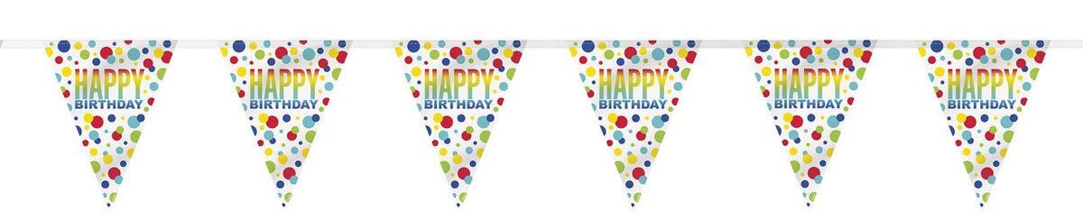 12ft Flag Banner Rainbow Spots Birthday - party supplies