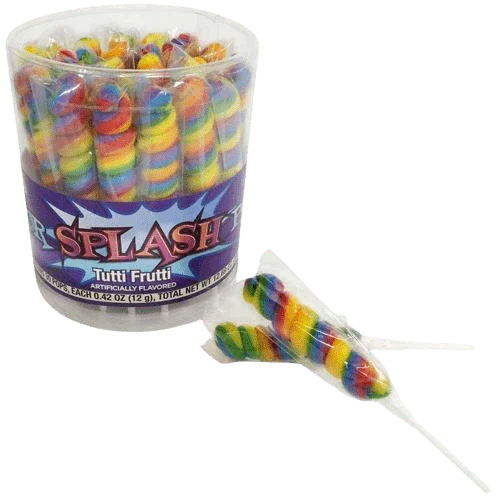 Rainbow Color Splash Tutti Frutti Lollipops | 30ct - Zurchers