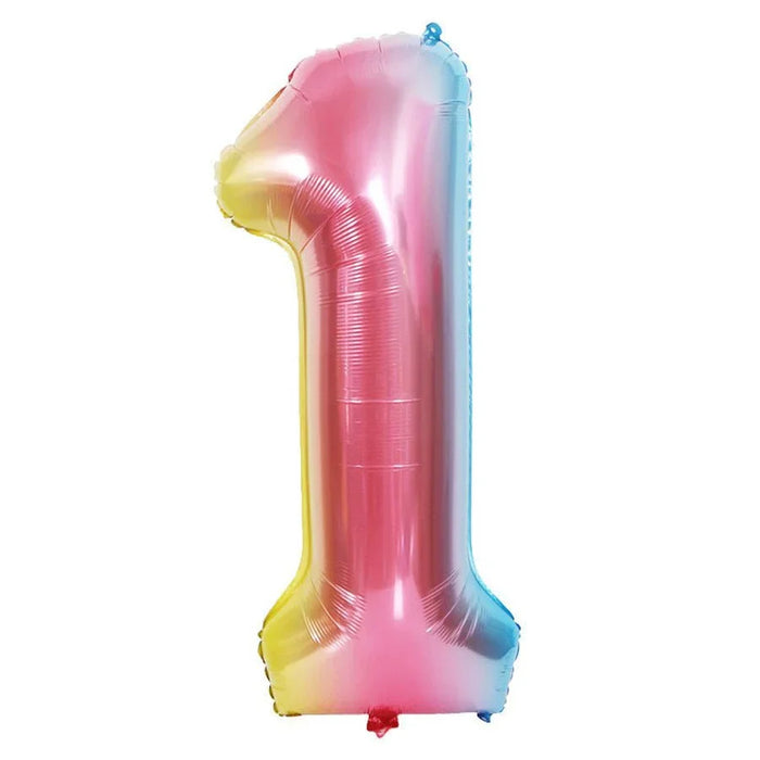 Rainbow Jumbo Number Balloons 34" - Zurchers