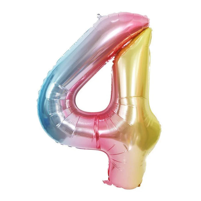 Rainbow Jumbo Number Balloons 34" - Zurchers