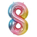 Rainbow Jumbo Number Balloons 34" - Zurchers