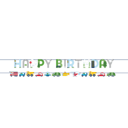 Transportation Time Happy Birthday Banner | 1 ct - Zurchers