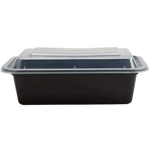Rectangular Microwaveable Container Black 24 oz | 5 ct - Zurchers