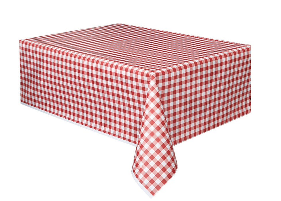 Red Gingham Tablecover - Party Supplies