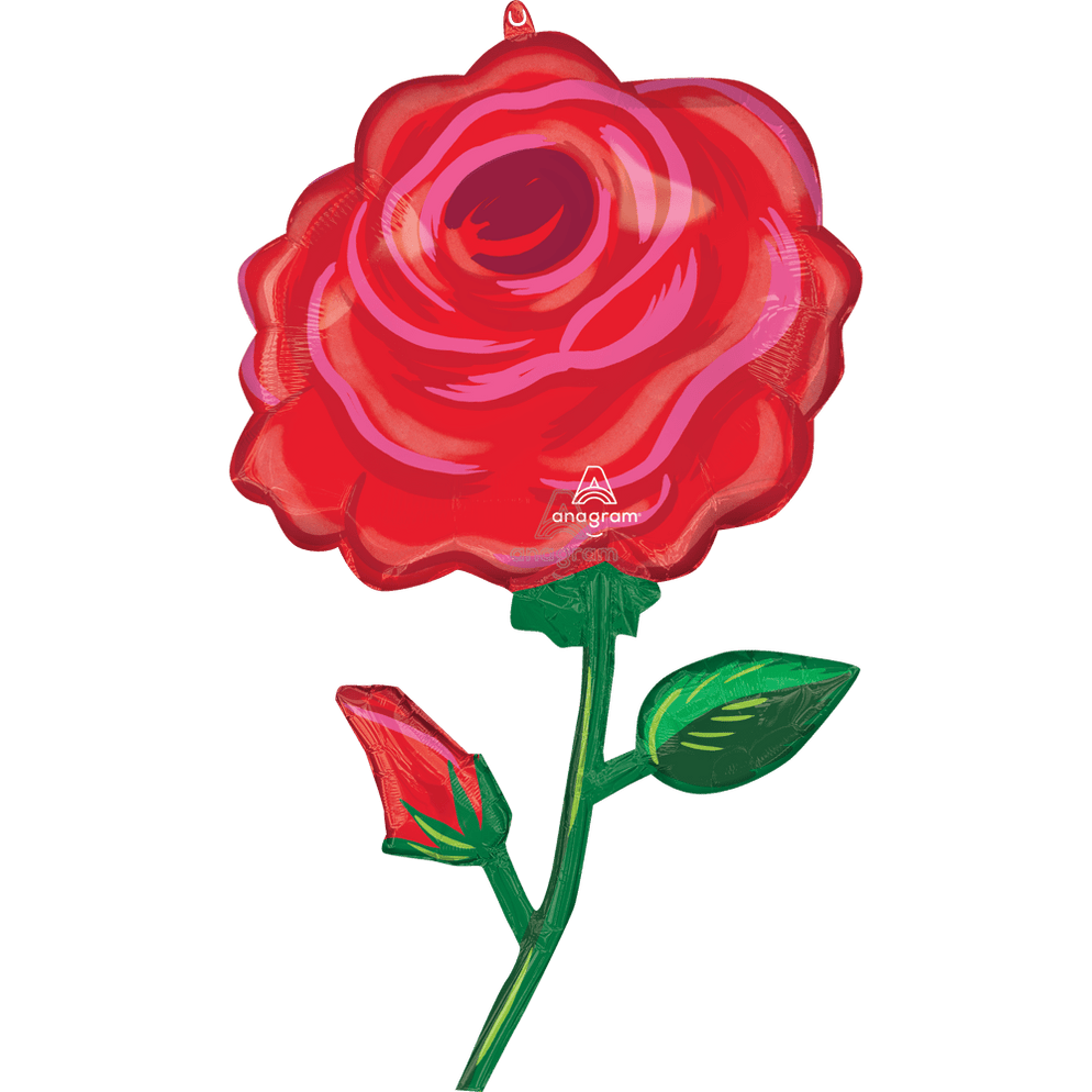 Red Rose Foil Balloon – Valentine’s Day Rose Balloonn | 1ct - Zurchers