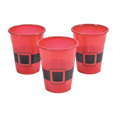 Red Santa Belt Plastic Cups 16oz | 25ct - Zurchers