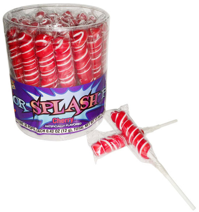 Get ready for a burst of flavor with our Red Color Splash Cherry Lollipops! Featuring a pack of 30, these lollipops are perfect for satisfying your sweet tooth. With a splash of red color and a delicious cherry taste, these lollipops will add a fun and tasty twist to any occasion.