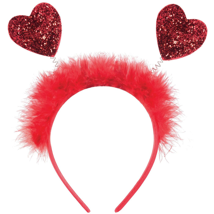 Valentine's Red Glitter Heart Head Bopper | 1ct
