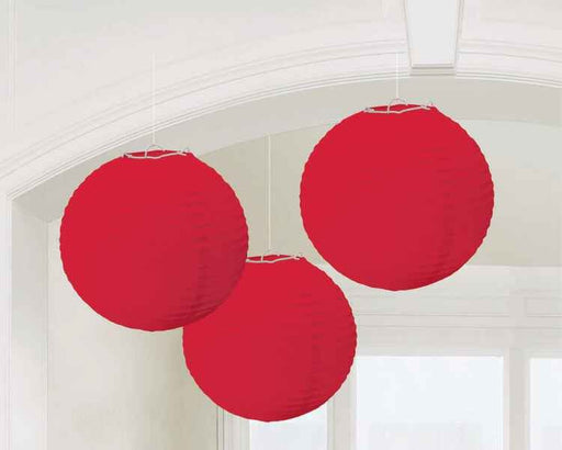 Red Paper Lanterns | 3pc, 9.5" - Zurchers