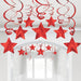 Red Swirl Shooting Star Decorations | 30pcs - Zurchers