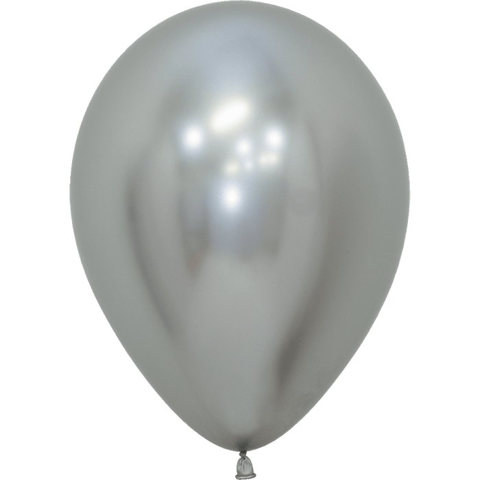 Reflex Silver Latex Balloon w/ Helium & Hi - Float, 11" | 1 ct - Zurchers
