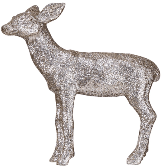 Resin Deer w/ Glitter, Silver Finish | 1ct - Zurchers